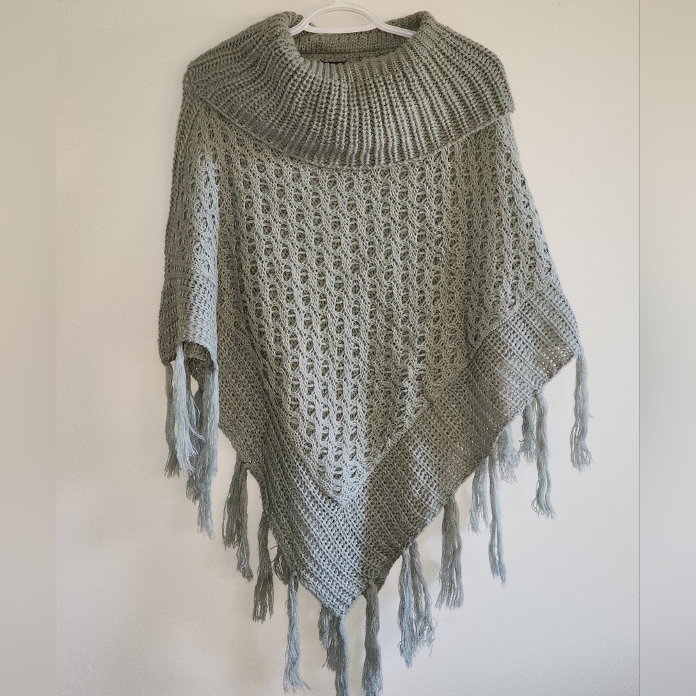 Fashion Nova Sage Knitted Poncho